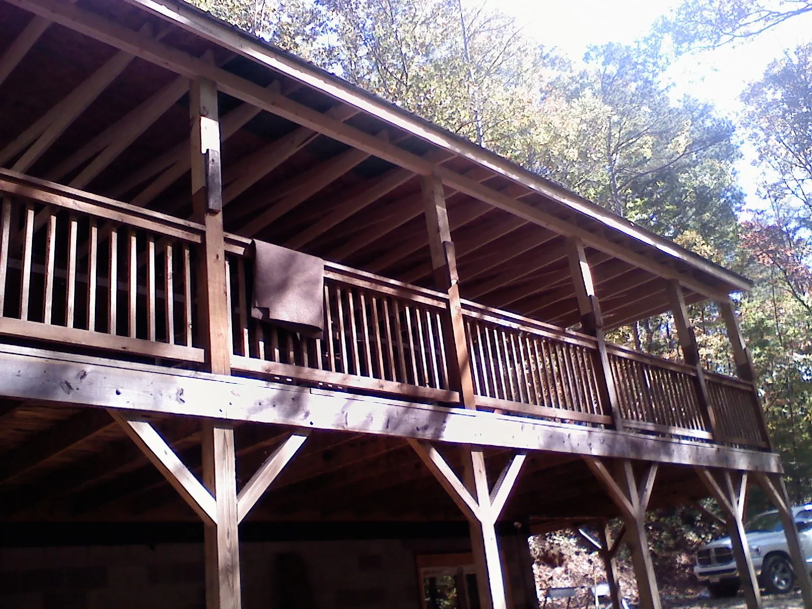 Timber framing under a new elevated porch and deck — Roof Leak Repair in Lyons by Roofing Brothers